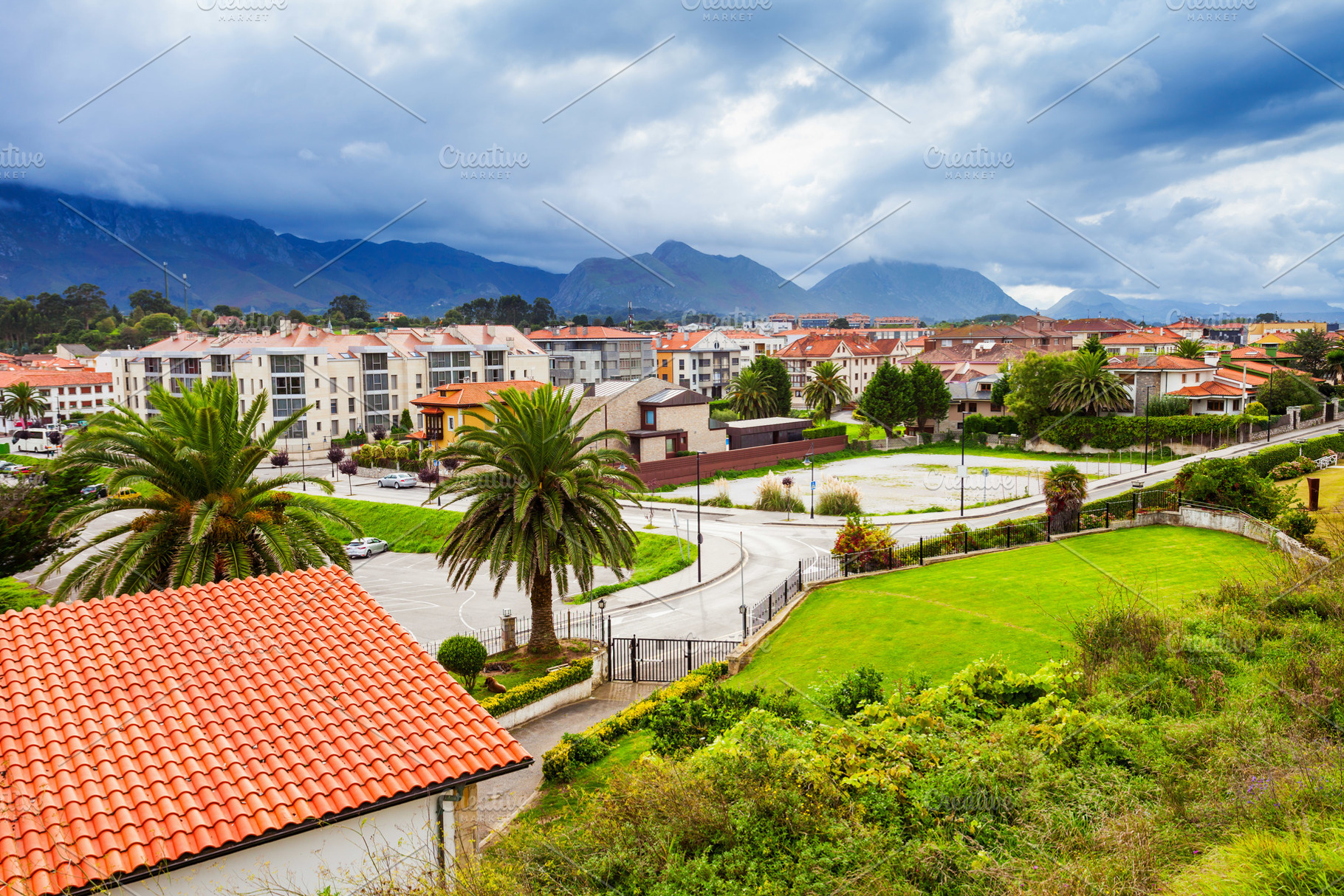Llanes city aerial view, Spain, a Photo by saiko3p