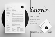 Resume/CV - Sawyer, a Resume Template by bilmaw creative (Thumbnail 1 of 3)