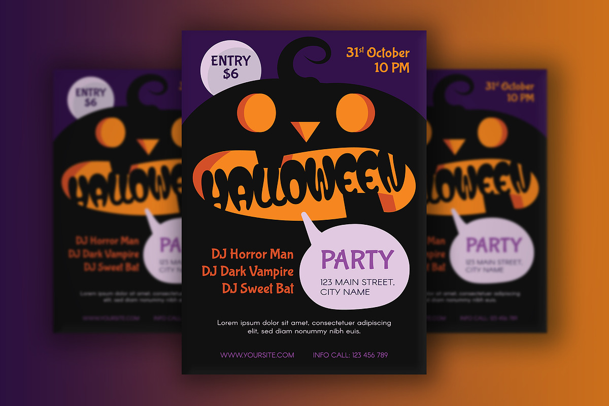 Halloween Pumpkin Poster, a Poster Template by barsrsind