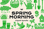 Spring Morning Clipart Bundle, a Seasonal Illustration by ClayStudio (Thumbnail 1 of 6)
