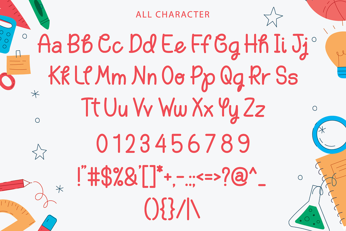 Back To School Monoline Font, a Handwritten Font by Densu Creative (Photo 9 of 9)
