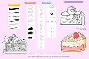 Kawaii Cake O'clock Brush Pack, a Brush Add-On by Artbykimmyw (Thumbnail 2 of 8)