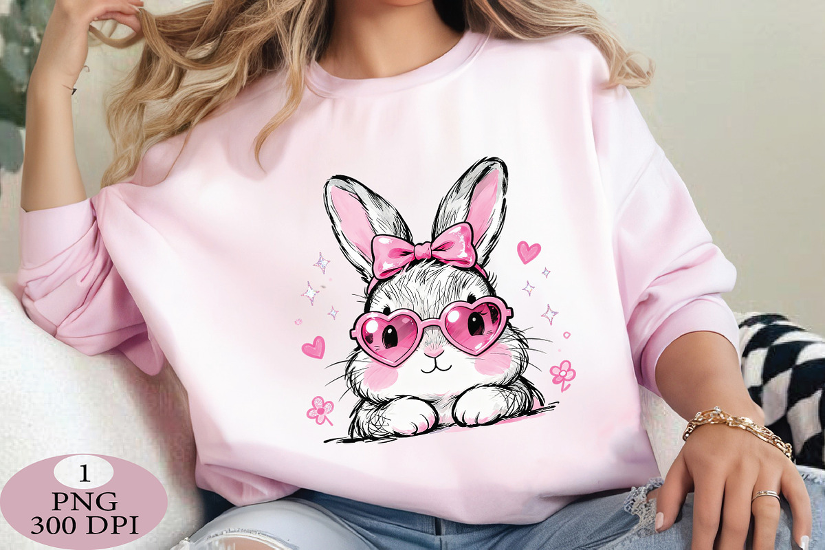 Coquette Preppy Easter Bunny PNG, an Illustration by Daily.Designs (Photo 2 of 5)