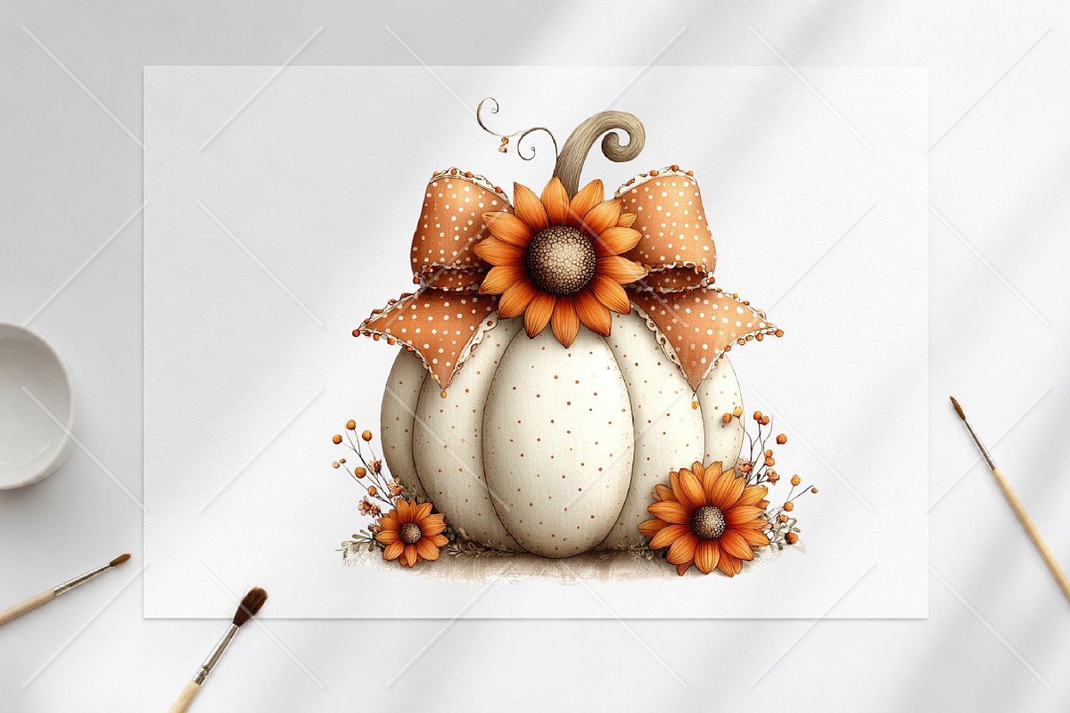 Whimsical Orange Cream Pumpkin PNG, a Seasonal Illustration by Canvas Craft (Photo 8 of 10)