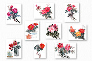 Chinese painting - peony flowers, a Decorative Illustration by ViktoriArt (Thumbnail 2 of 7)