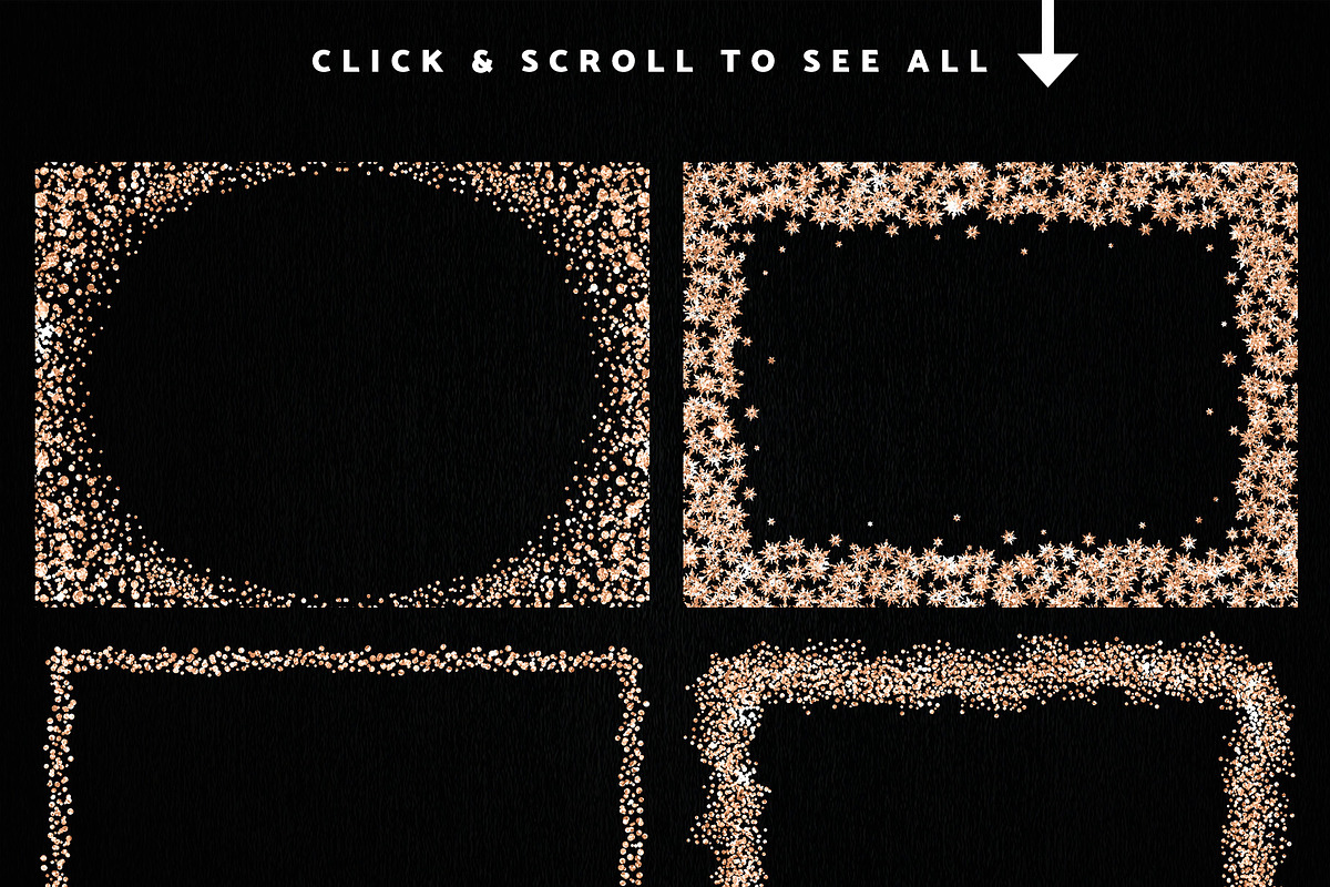 Rose Gold Confetti Frames Borders, a Texture Graphic by Nifty Template Studio (Photo 7 of 10)