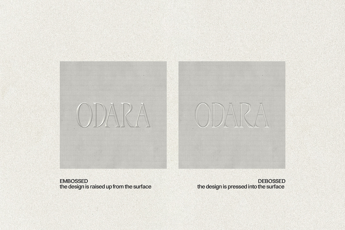 ODARA | Embossed Logo & Text Effect, a Texture Graphic by Universo Gaia @doyougaia (Photo 12 of 15)