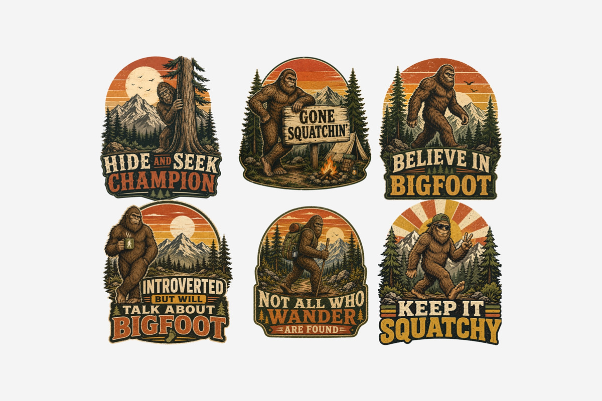 Funny Bigfoot Quote Bundle, a Seasonal Illustration by Tanya Kart (Photo 2 of 5)