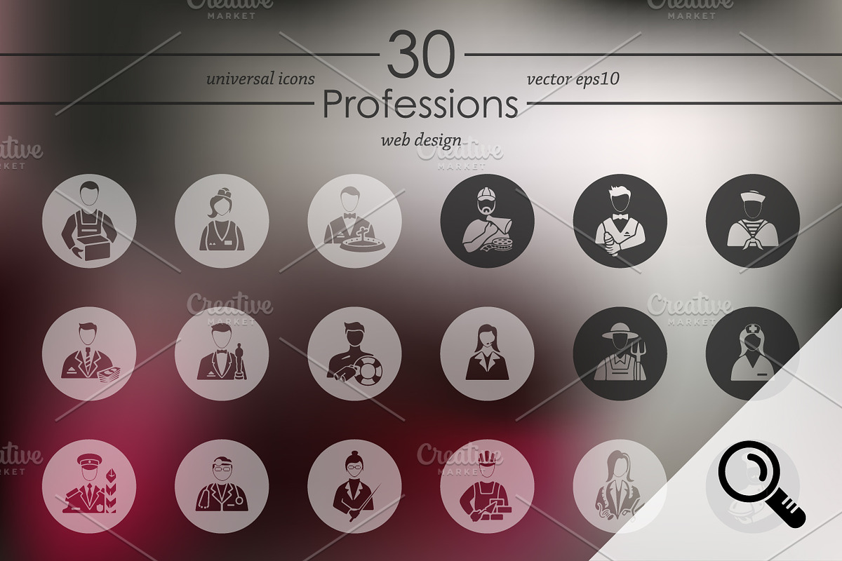 30 PROFESSIONS icons, a Templates & Theme by Palau (Photo 1 of 4)