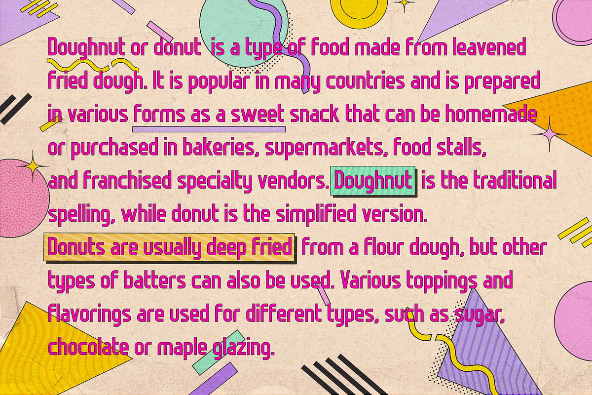 Donut Van | Trio Retro Wave Font, a Sans Serif Font by Ckybe's Corner (Photo 7 of 8)