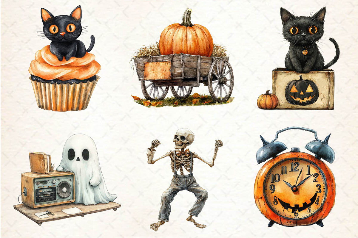 Vintage Halloween Clipart, an Illustration by Dream Creation (Photo 5 of 7)
