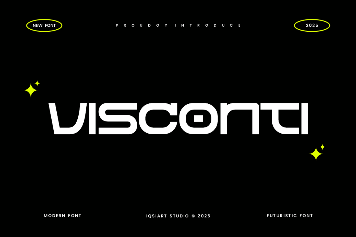 Visconti - Futuristic Font, a Sans Serif Font by Iqsiart Studio (Photo 1 of 9)