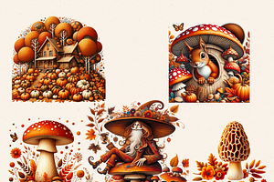 FOLK AUTUMN FAIRY FOREST CLIPART