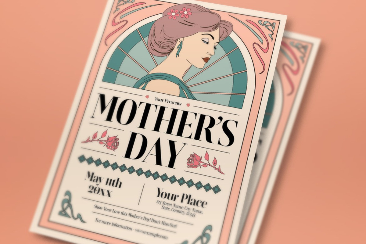 Pink Cream Mothers Day Flyer Set, a Flyer Template by graphicook (Photo 2 of 3)