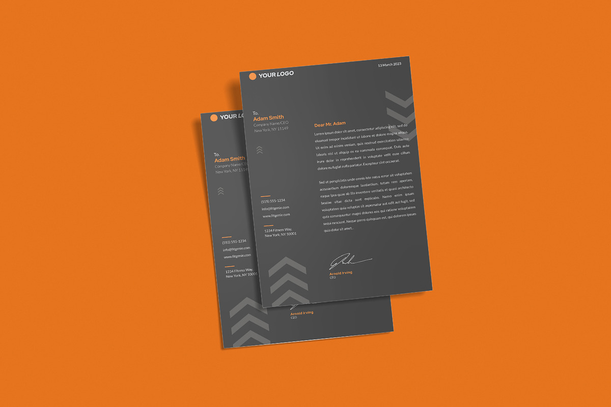 Fitness - Letterhead Template, a Print Template by StreaksideStd (Photo 2 of 3)