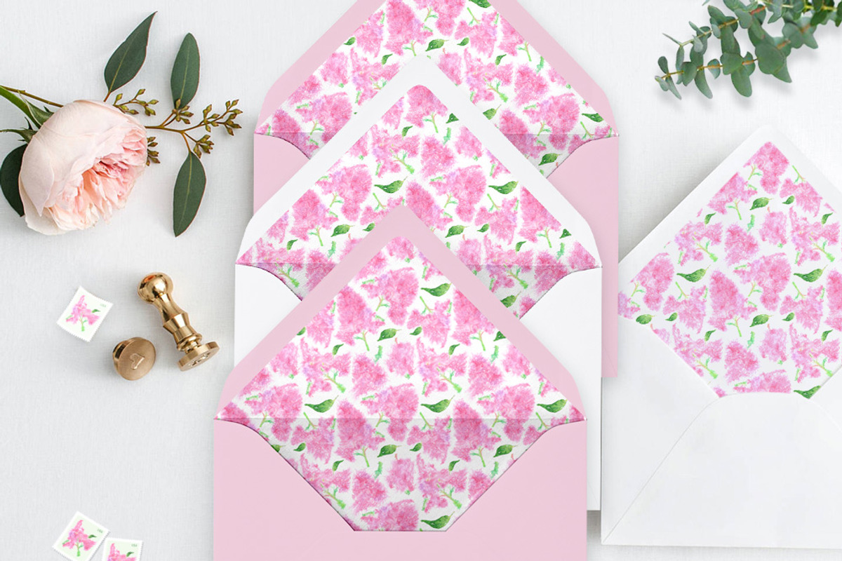 Pink Lilac Watercolor Wedding Suite, a Stationery Template by Love Design (Photo 12 of 14)