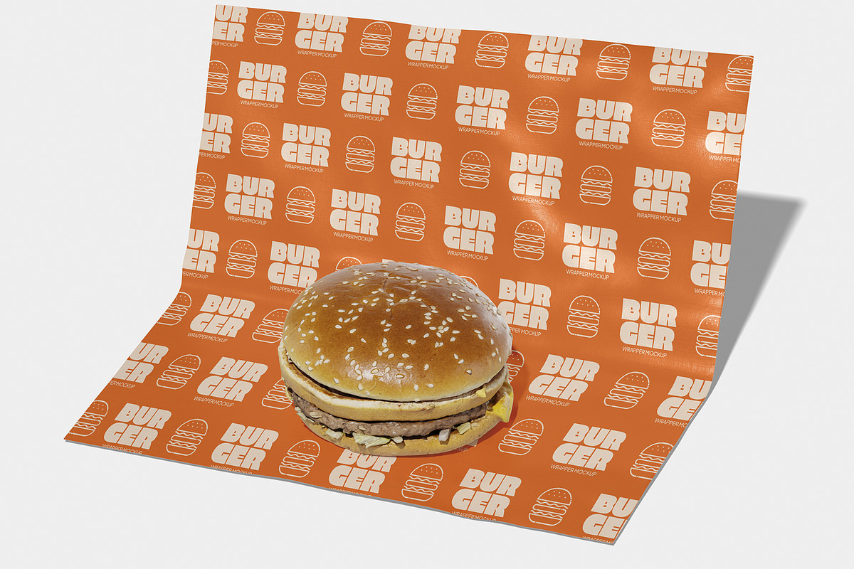 Burger Wrapper Mockup, a Packaging Mockup by Permadi Creative (Photo 5 of 5)