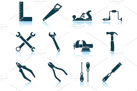 Set Of 12 Tools Icons