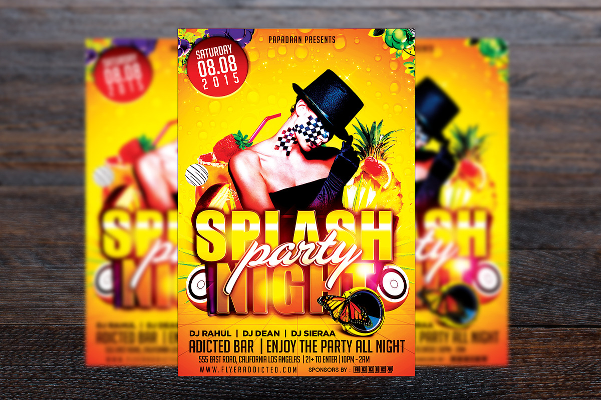 Splash Night Party Flyer, a Flyer Template by Design Addict | Creative ...