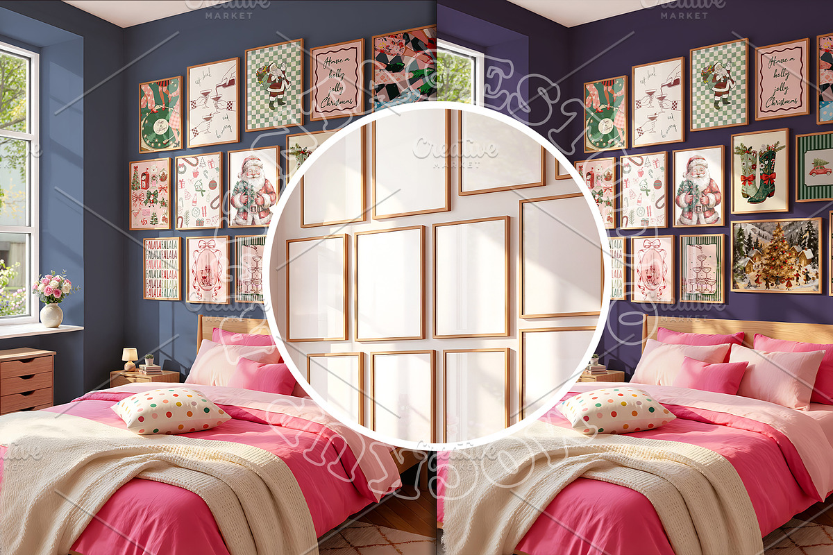 Frame Mockup Gallery Wall | BEDROOM, a Household Mockup by RevintageStudio (Photo 3 of 6)