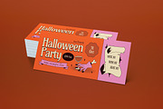 Orange Halloween Party Ticket, a Card Template by graphicook (Thumbnail 3 of 3)