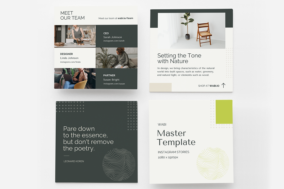 WABI Theme | 15 Canva IG Posts, a Social Media Template by OEN Design (Photo 4 of 4)