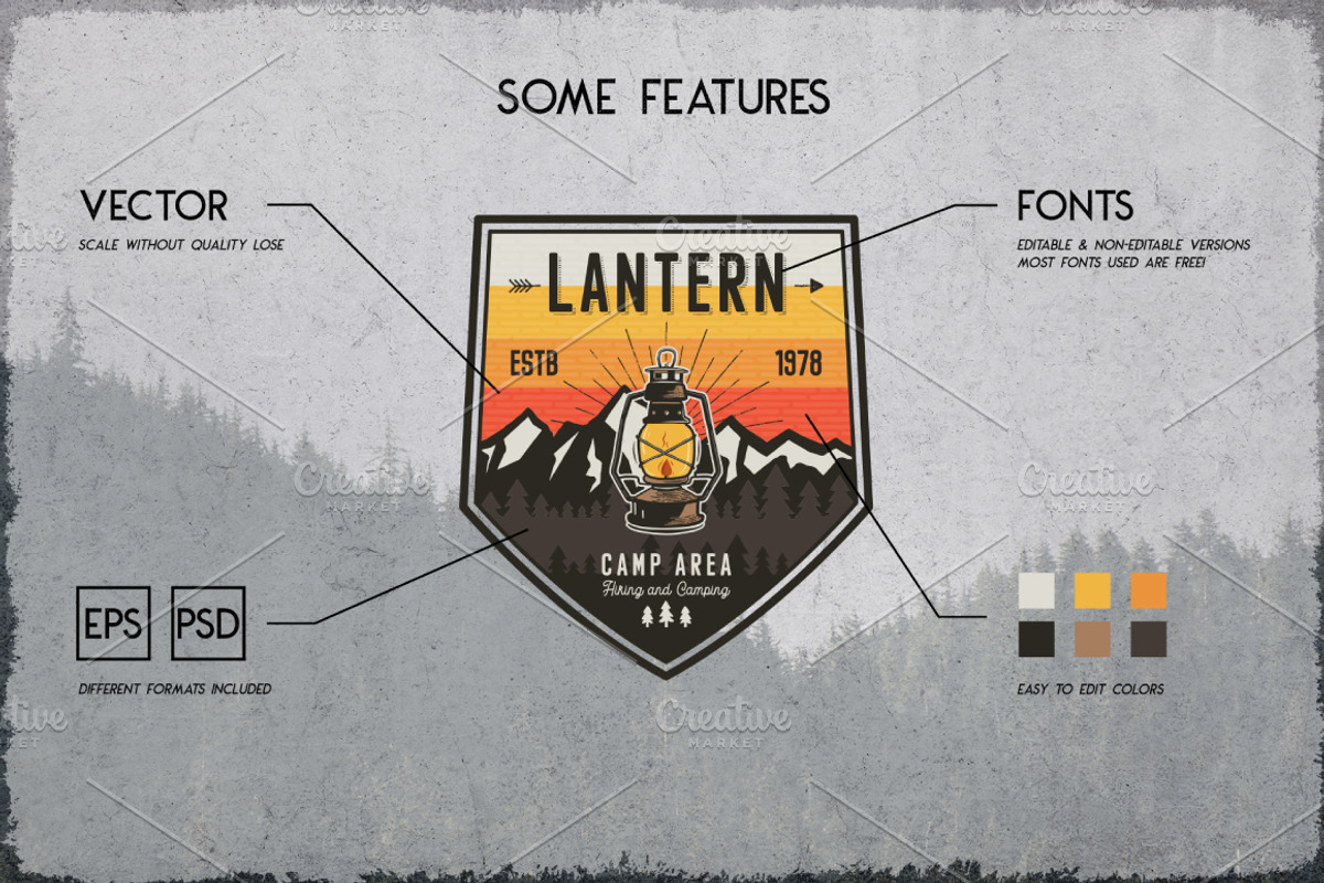 Vintage Camp Badges Sticker Pack, a Branding & Logo Template by JeksonGraphics (Photo 5 of 11)