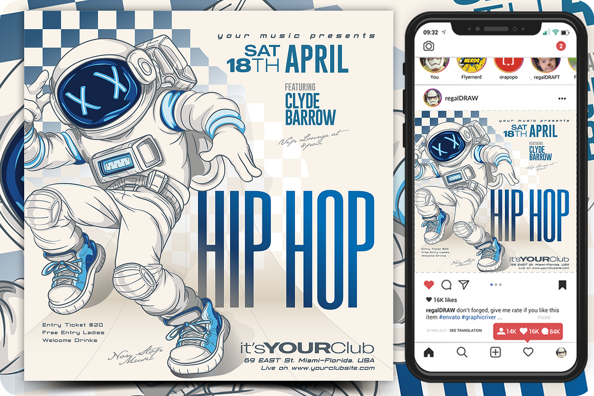 Hip Hop Music Flyer, a Flyer Template by regalDRAW (Photo 2 of 4)