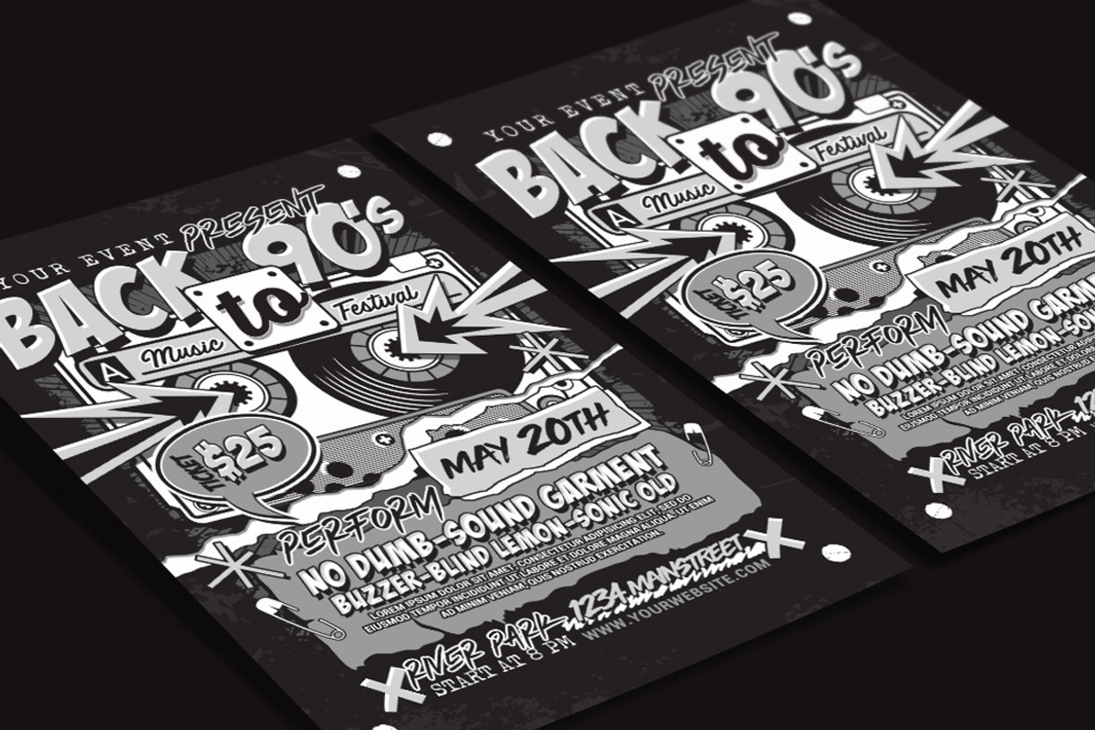Back to 90's Music Retro, a Flyer Template by Muhamad Iqbal hidayat (Photo 3 of 4)