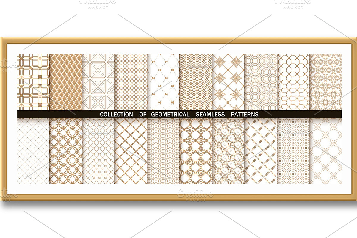 Geometric set of seamless patterns, a Pattern Graphic by RODINA (Photo 3 of 3)