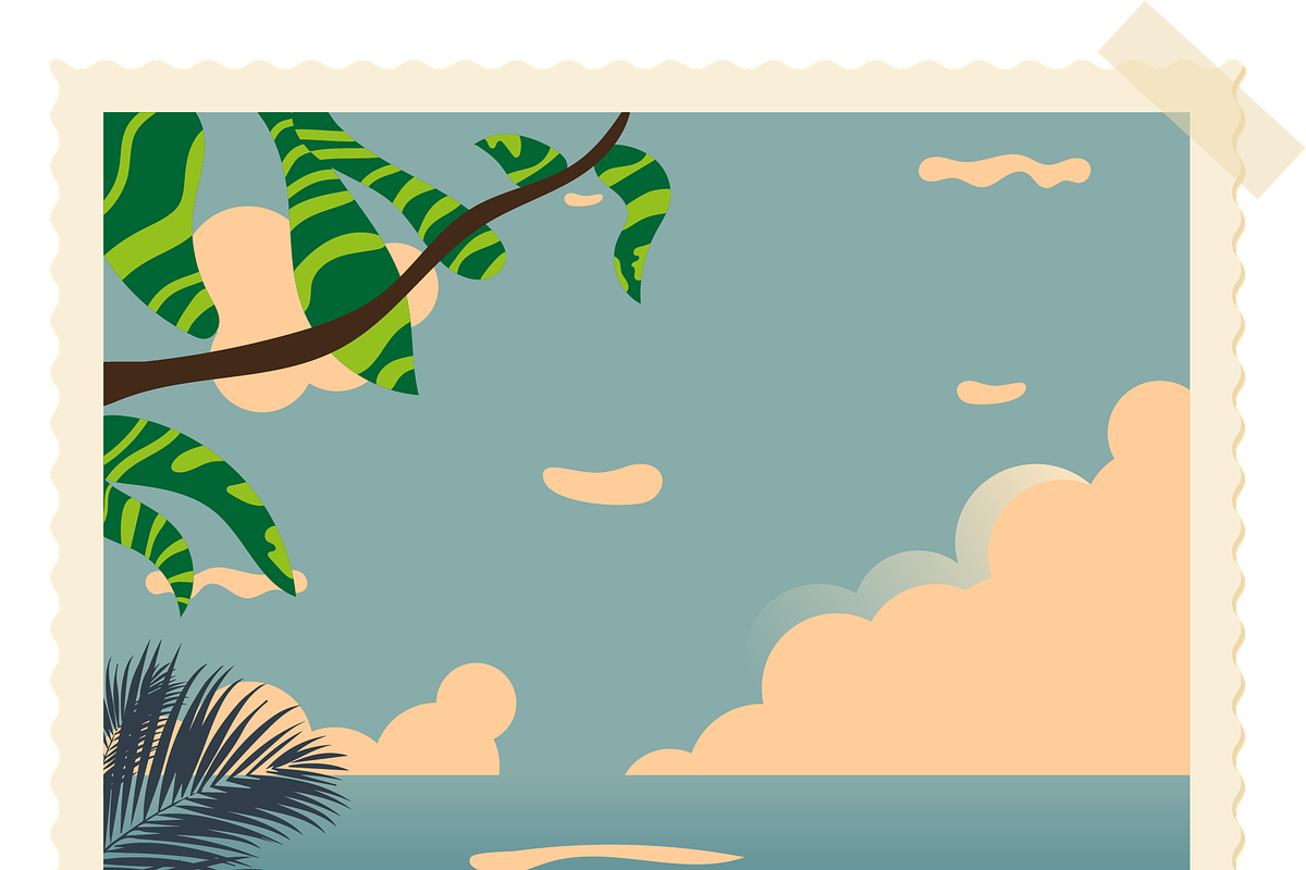 Vintage Coastline Travel Stamps, a Seasonal Illustration by JYa_Design (Photo 2 of 4)