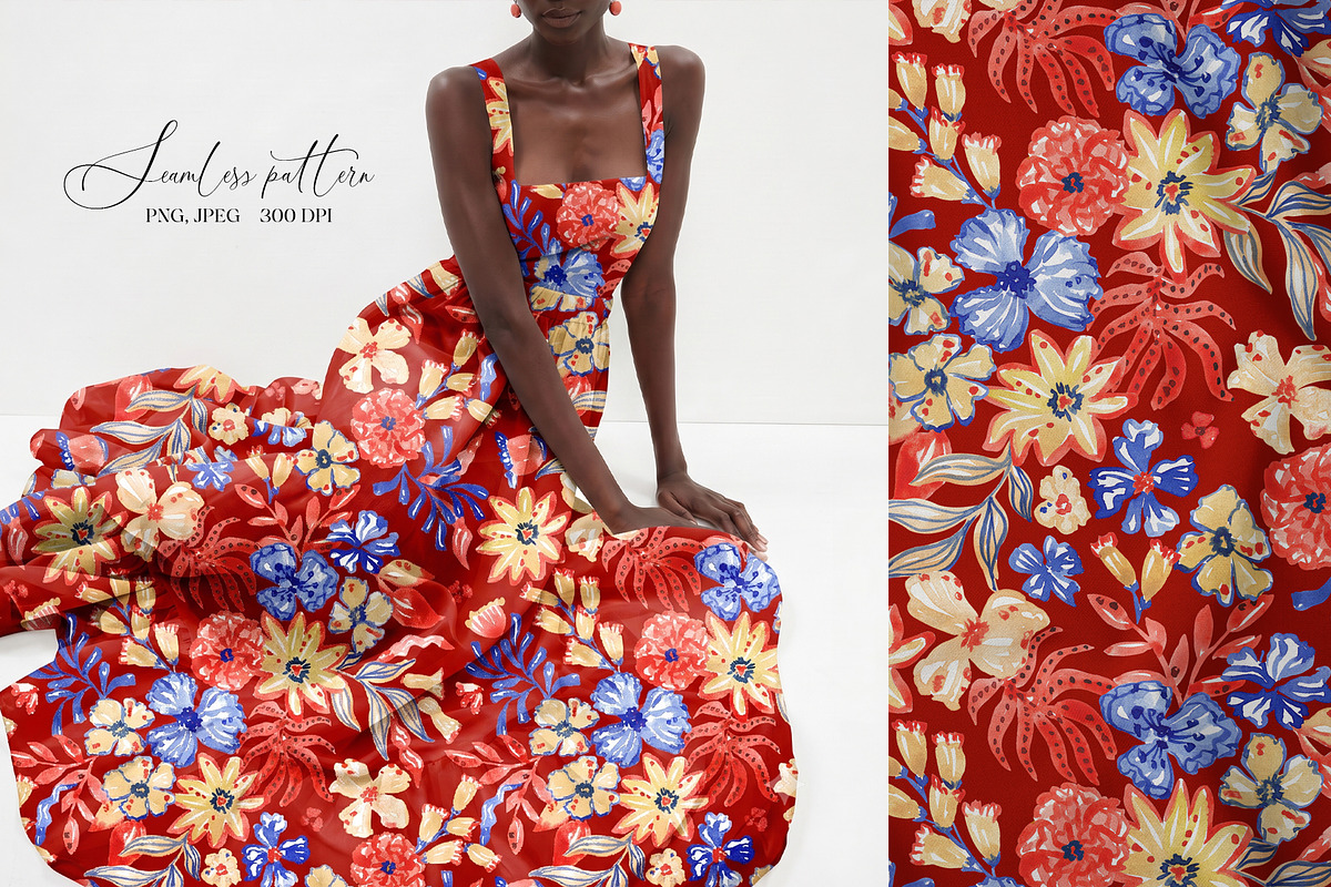 Folk Floral Ornamental Pattern, a Pattern Graphic by SirenaArt (Photo 12 of 16)