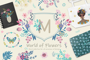 World Of Flowers. Crests & Monogram