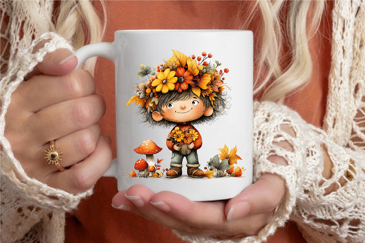 Whimsical Enjoy Autumn Boy Clipart, a Seasonal Illustration by designcity5 (Photo 5 of 5)