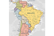 Vector World Map - Large&Detailed, a Decorative Illustration by PorcuPen Works (Thumbnail 4 of 8)