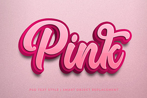Pink Text Style Effect Mockup