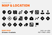 Map & location icons (Solid), a Solid Icon by Totto House (Thumbnail 1 of 3)