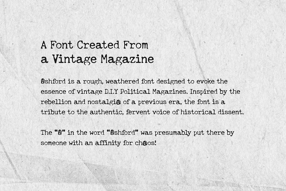 Ashford | D.I.Y. Weathered Serif, a Font by RS Design Co. (Photo 3 of 5)