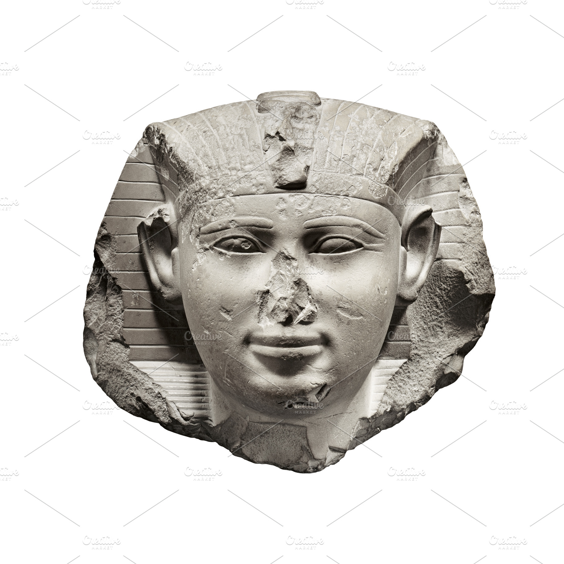 Head statue of ancient Egyptian king, an Arts & Entertainment Photo by BOOCYS