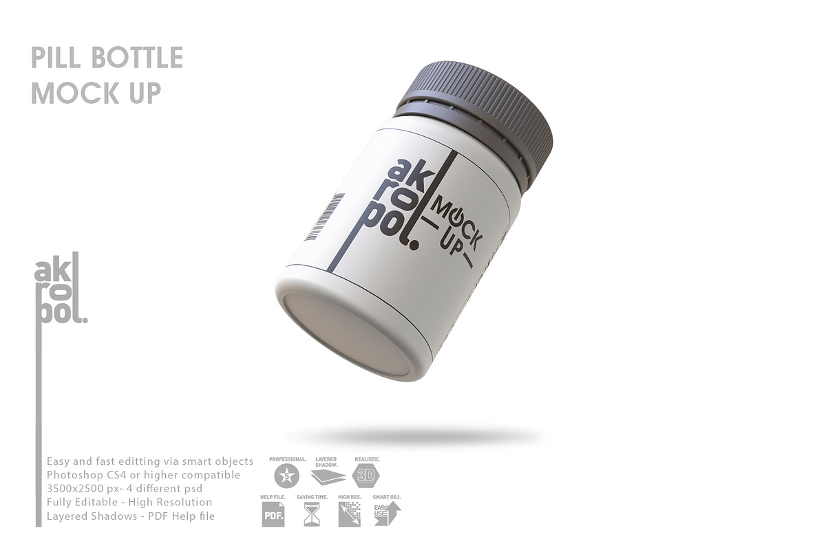 Pills Bottle Mockup, a Packaging Mockup by akropol (Photo 10 of 10)