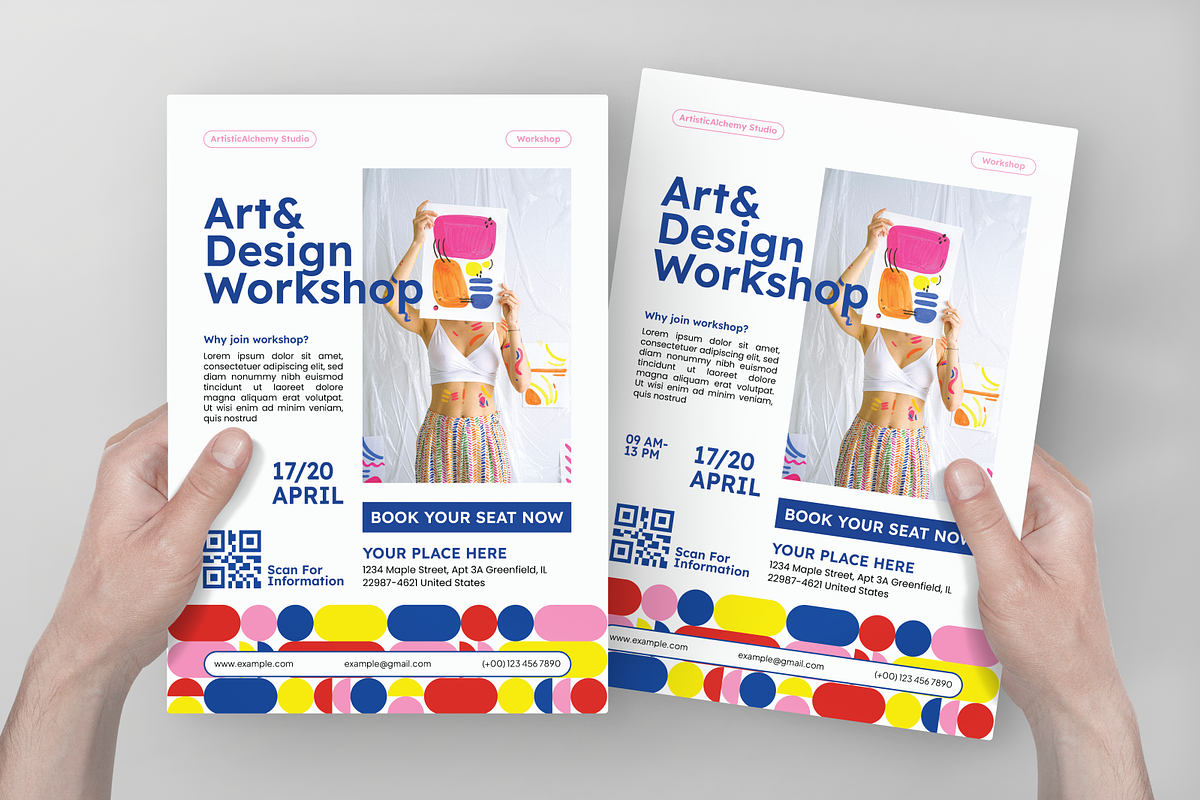 Colorfull Art Design Workshop Flyer, a Flyer Template by Annora Studio (Photo 4 of 4)