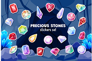 Cartoon gems and gemstones, an Object Illustration by Vector Tradition