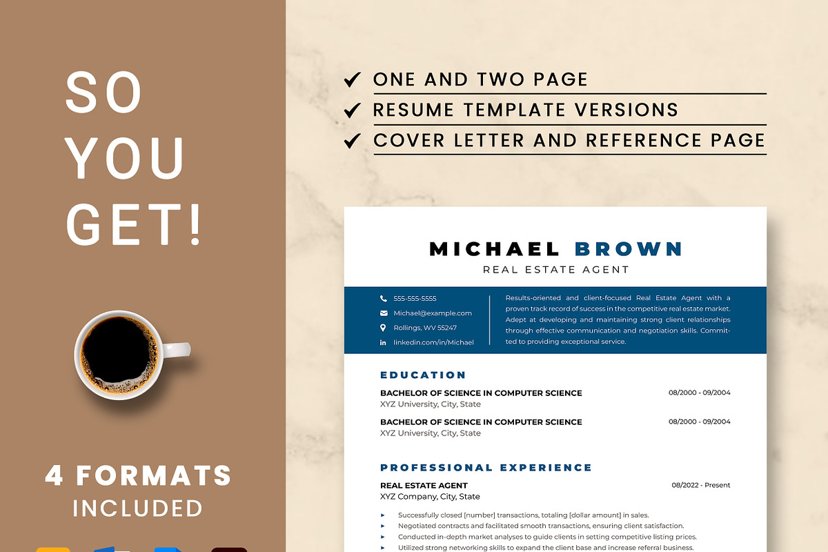 Real Estate Agent Resume Template, a Resume Template by ResumeInventor (Photo 8 of 9)