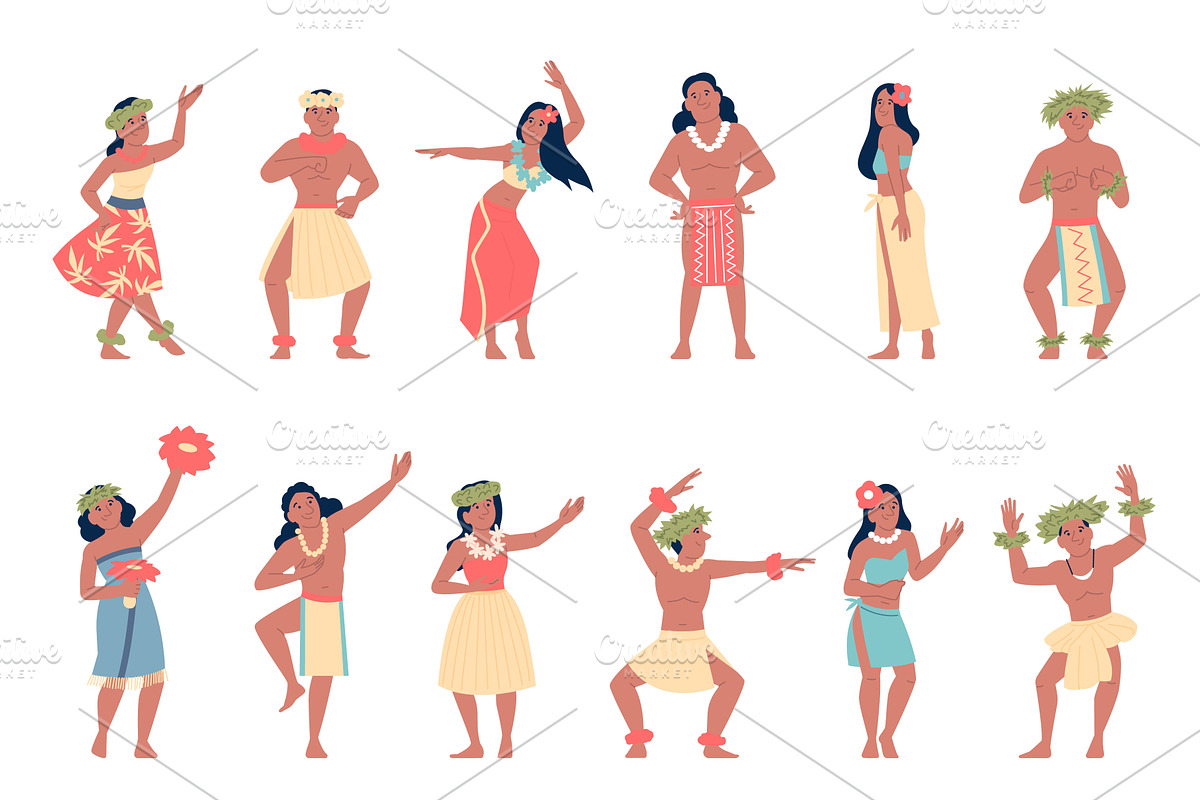 Hawaiian dancers. Traditional hawaii, a Person Illustration by LadadikArt