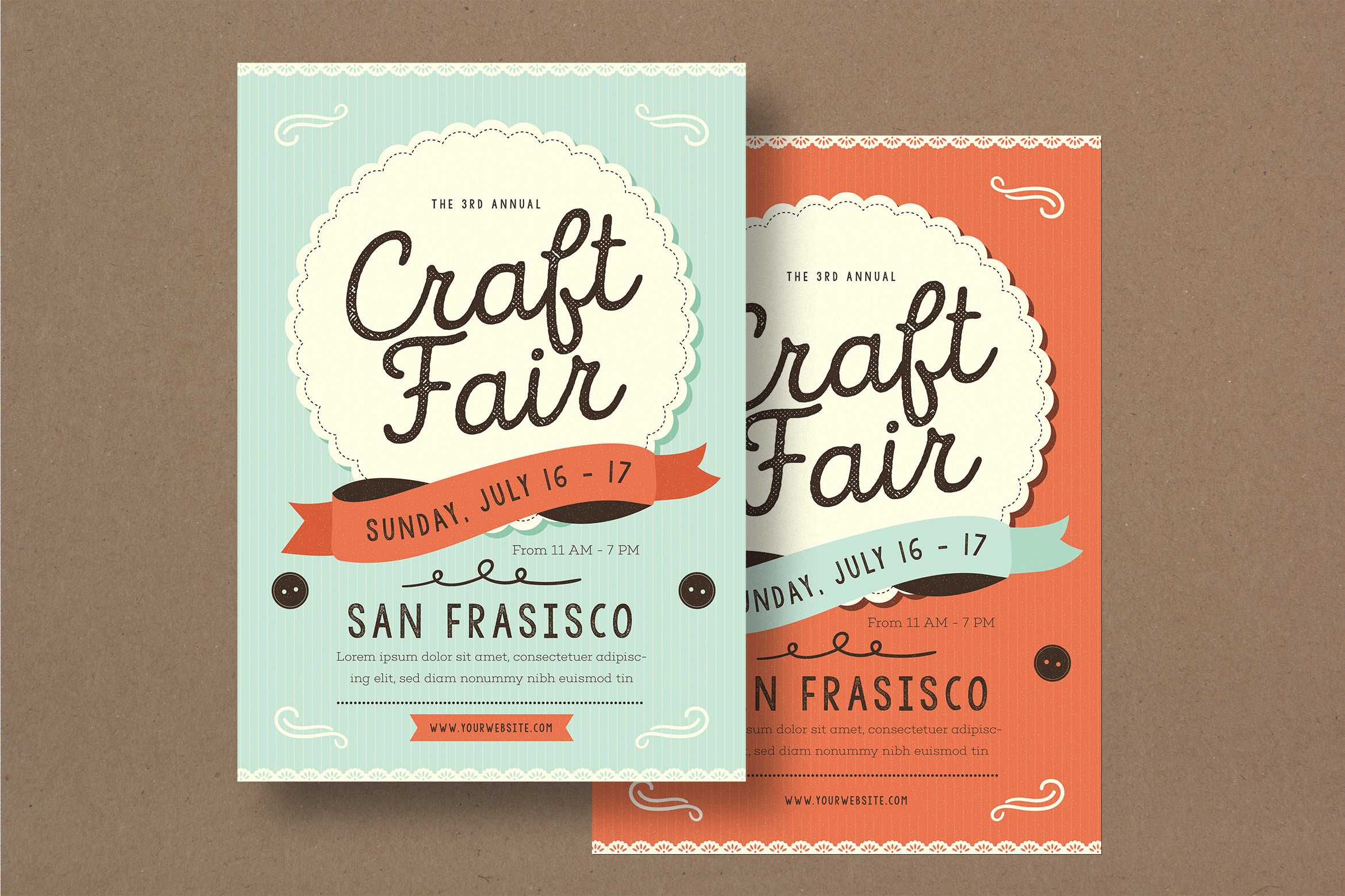 Vintage Craft Fair Event Flyer by Guuver  Creative Market