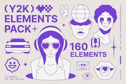 Y2K Illustrations and Elements Set, a Graphic by Vasya Kobelev