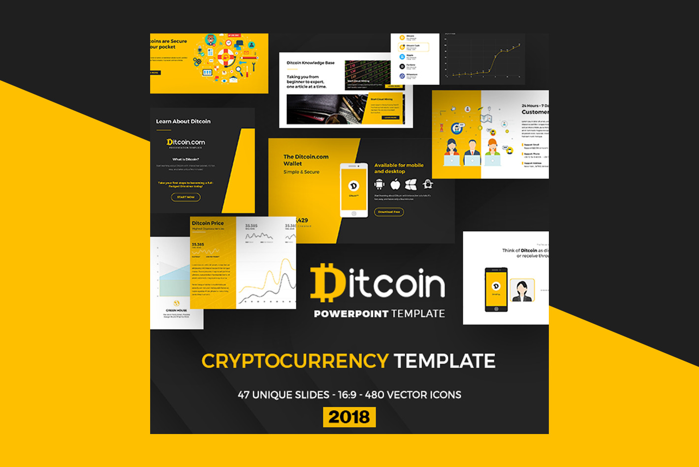 Cryptocurrency PowerPoint Template, a Presentation Template by iHemalaya