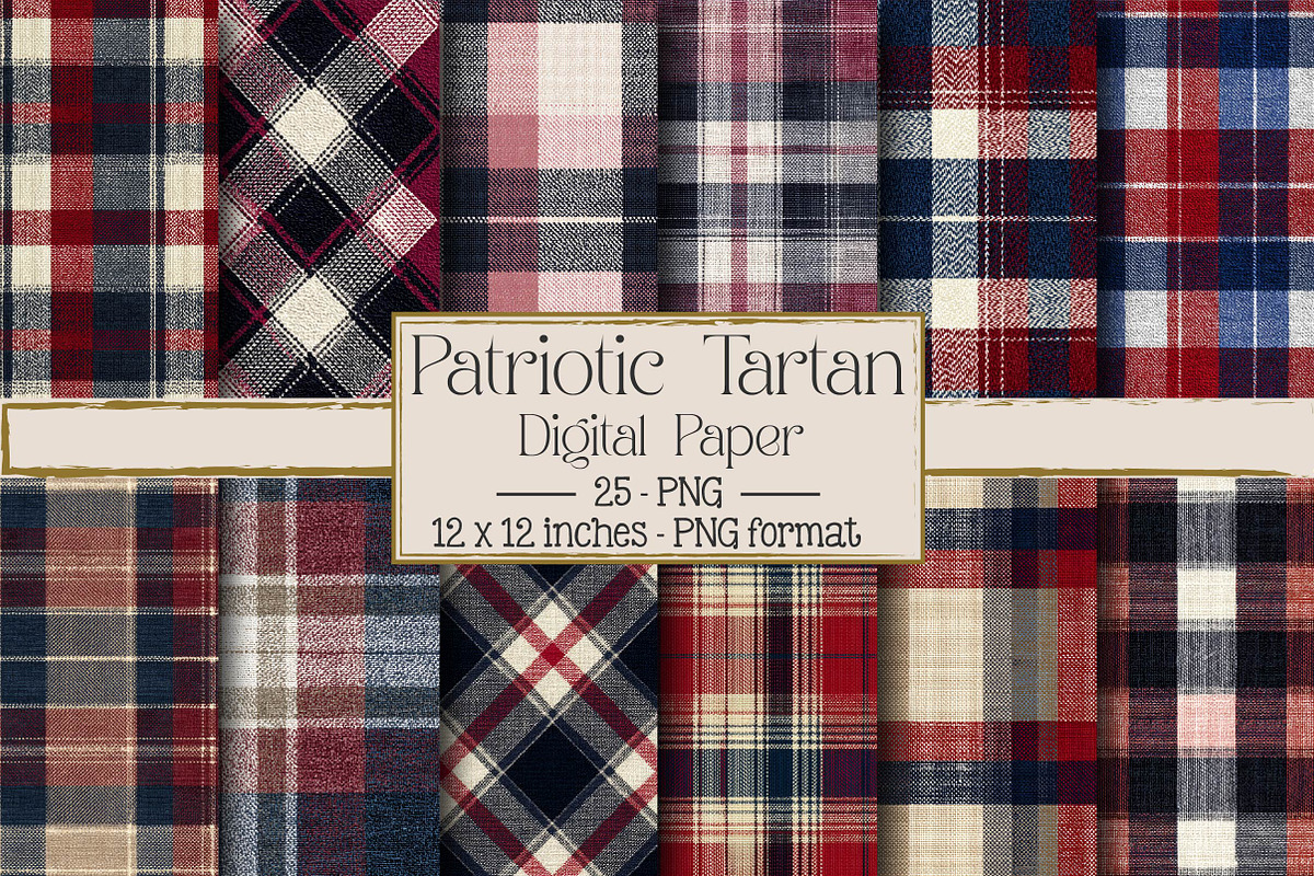 Patriotic Tartan Plaid, a Texture Illustration by DreamPrint404 (Photo 1 of 4)