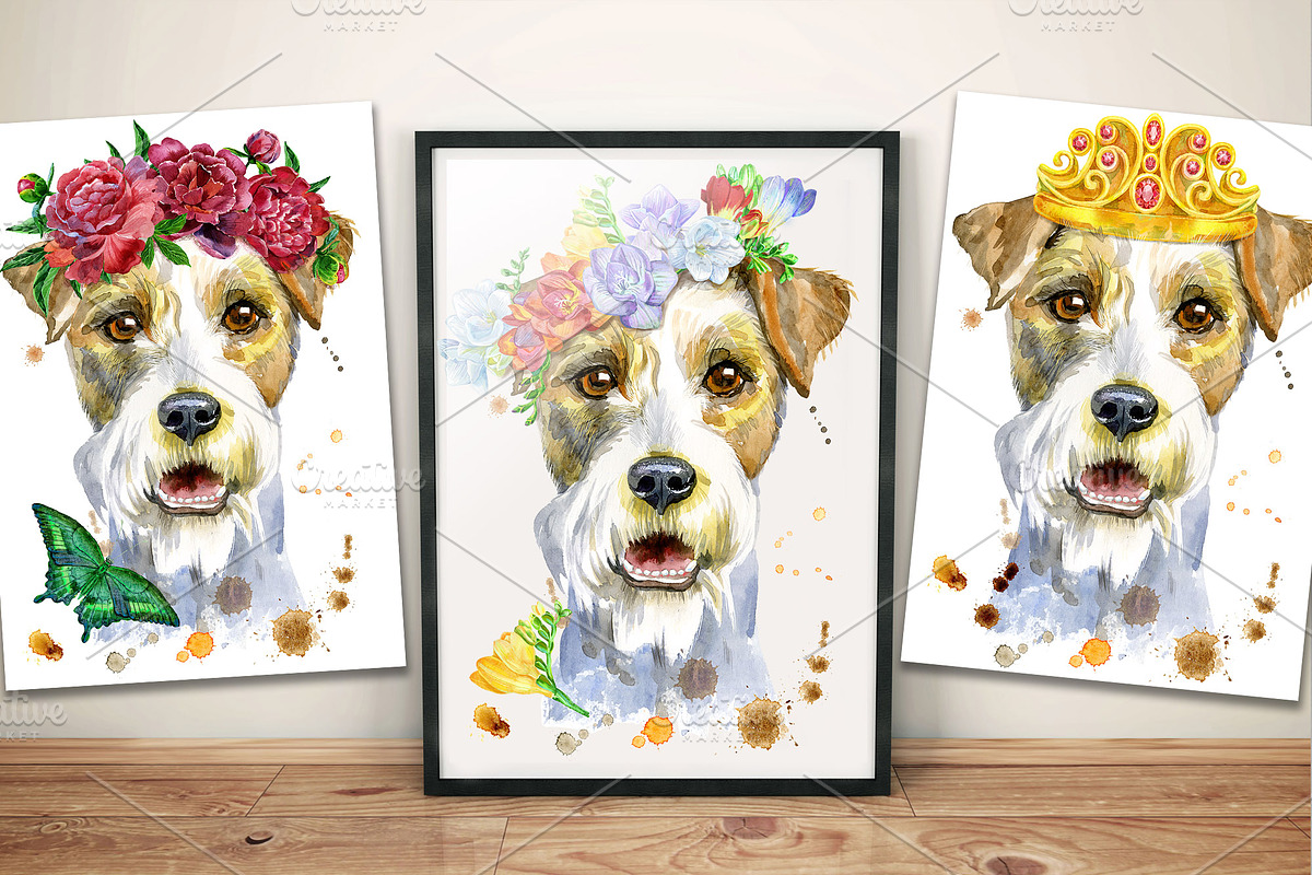 Watercolor friendly airedale terrier, an Animal Illustration by Watercolor fantasy (Photo 4 of 5)