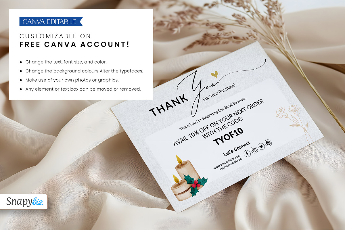 Candle Business Thank You Card, a Card Template by Snapybiz (Photo 6 of 6)